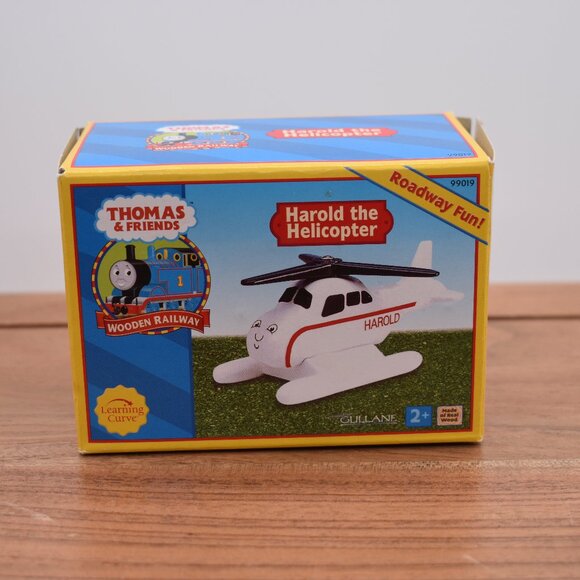 Harold the Helicopter Roadway Fun Learning Curve Gullane Wooden Trains 2002 VTG - Picture 1 of 7